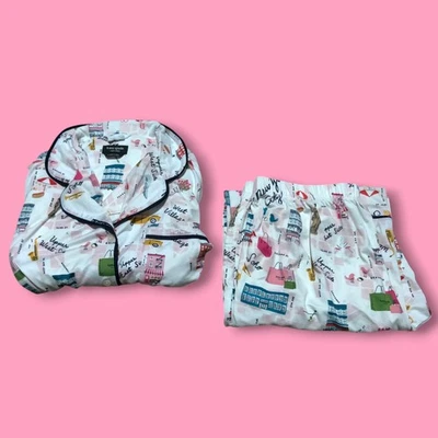 Conjunto de 2 pijamas Kate Spade New York poliéster elástico talla pequeña pijamas ropa de dormir Foto 1 de 4