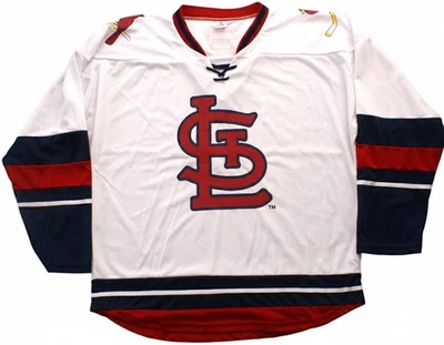 ST LOUIS CARDINALS SGA MLB HOCKEY JERSEY WHITE LONG SLEEVE SIZE XL - Image 1 of 3