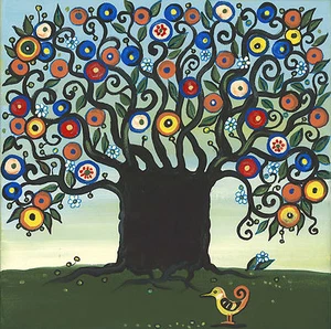 IMPRESIÓN DE ARTE POPULAR PINTURA RYTA FLORES DE ÁRBOL ABSTRACTO 8x8 ARTE MODERNO CAPRICHOSO - Imagen 1 de 1