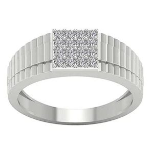 Mens Anniversary Ring I1 G 0.55Ct Natural Round Diamond 14K Solid Gold Appraisal - Picture 1 of 11