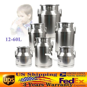 12L-60L Stainless Steel Milk Can Food Beverage Barrel Storage Bucket Container - Picture 1 of 50