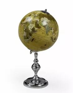 DE COLECCIÓN ESTILO DECORATIVO GLOBO SOBRE NIQUELADO CROMADO SOPORTE NUEVO Y EN CAJA L68 - Imagen 1 de 1
