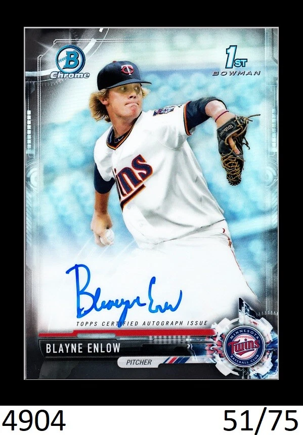 1-2017 BOWMAN CHROME DRAFT BLACK REFRACTOR AUTO BLAYNE ENLOW TWINS 51/75 - Image 1 of 1