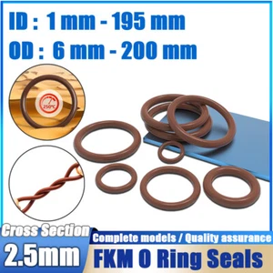 Metric Vitons Rubber FKM O Ring Seals 2.5mm Cross Section 1mm-195mm ID ,6-200mm - Picture 1 of 114