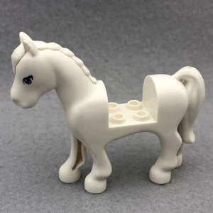 Lego 93083c01pb18 weißes Pferd mit 2 x 2 Ausschnitten mit dunklen azurblauen Augen - Bild 1 von 5