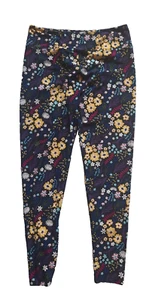 LuLaRoe Black Flower Garden Burst Leggings Size: TC Tall & Curvy - Picture 1 of 5