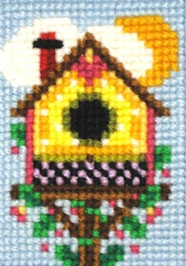 Needlepoint Kit ~ M.C.G. EZ Stitchin' Colorful Springtime Birdhouse #15402 - Picture 1 of 3