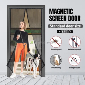 Magnetic Screen Door Heavy Duty Hands-Free Mosquito Mesh Anti Bugs Fly Curtain - Picture 1 of 16