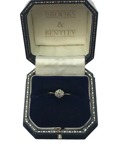 Art Deco Rose cut Diamond 18ct Gold and Platinum Vintage Diamond Ring - Size R - Picture 1 of 16