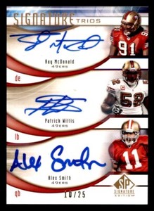 2009 UD SP Signature Trios Football #T-WMB McDonald Willis Smith Auto /25