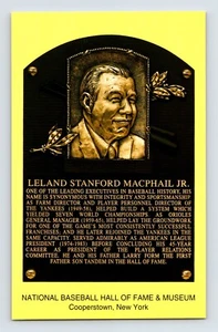 Postcard Baseball Leland Stanford MacPhail Hall Fame Plaque 1990s Unposted - Picture 1 of 2