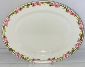 Alfred Meakin *GLASGOW *PINK ROSES* 14" OVAL PLATTER - Picture 1 of 2