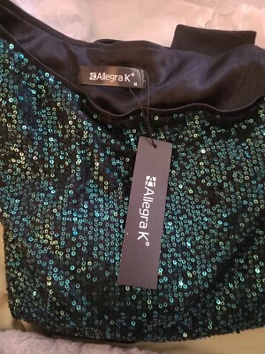 Allegra K Green Sequin Blouse Size M - Image 1 of 3