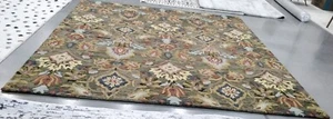 GREEN / MULTI 10' X 10' SQ Back Stain Rug, Reduced Price 1172754502 BLM402B-10SQ - Picture 1 of 4