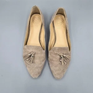 Vince Camuto Rizell‎ Taupe Suede Pointed Toe Tasseled Slip on Loafers (7.5M) - Picture 1 of 15