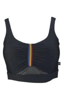 TEREZ Women's Black Rainbow Tape Sports Bra #23488017 NWT - Bild 1 von 2