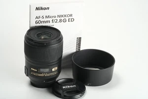 Nikon AF-S Micro Nikkor 60/2,8G ED Nr. 51186, 2x Deckel, Gegenlichtblende, Anlei - Bild 1 von 12