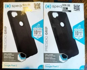 (2) Speck Presidio Grip Cases for Google Pixel 2 Black NEW Free Fast Shipping - Picture 1 of 3