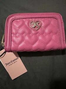Juicy Couture heiße saftige rosa makellose mittlere Geldbörse mit doppeltem Reißverschluss neu mit Etikett! - Bild 1 von 5