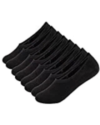 Womens No Show Socks Non Slip Flat Boat Line Low Cut Socks 6 Pack Black 5-7.5 - Image 1 of 4