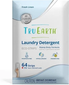 Tru Earth Eco-Strips Platinum (Fresh Linen) - 64 loads Heavy Laundry Detergent