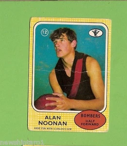 #D178. 1972 SCANLENS VFL CARD #12 ALAN NOONAN, ESSENDON BOMBERS - Picture 1 of 1