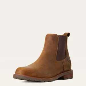 Botas de cuero impermeables Ariat Wexford para hombre marrón desgastado - Imagen 1 de 8