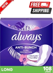 Always Anti-Bunch Xtra Protection Daily Liners Long Unscented, anti Bunch Helps - Picture 1 of 7