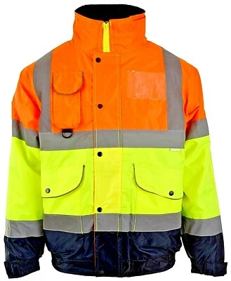 Superior 3 Colour Padded Recovery Bomber Jacket Reflective Hi Viz Hi Visibility - Image 1 of 3