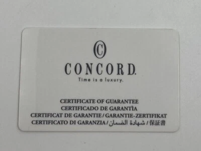 Concord International Blank Watch Warranty Card - Image 1 of 2