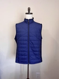 Gilet da golf nuovo con etichette $228 RLX Ralph Lauren plaid trapuntato misto lana performance grande - Foto 1 di 7
