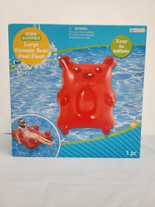 Inflatable Large Gummy Bear Swimming Pool Floating Water Raft with Headrest - Picture 1 of 6