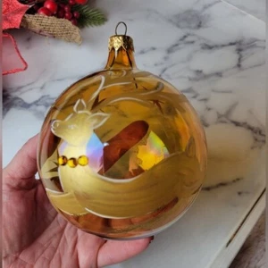 Dillards Borten NEU IM KARTON Gold Rentier handbemalt Weihnachtsschmuck - Bild 1 von 8