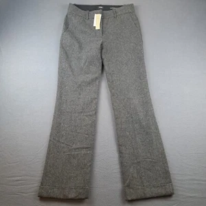 NWT J Crew Cafe Trouser Dress Pants Sz 6 (Fits 30X33) Gray 100% Wool Herringbone - Picture 1 of 13