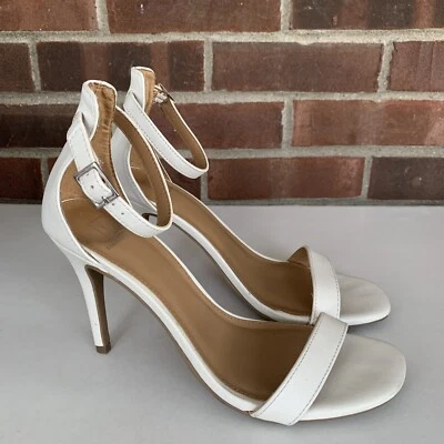 Material Niña Mujer Blaire4 Blanco PU Correa al Tobillo Tacón Sandalias Talla EE. UU. 8,5 M Foto 1 de 4