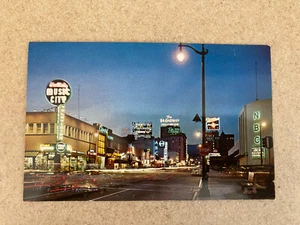 Vintage Looking up Vine street from Sunset Blvd, Hollywood California at night - Picture 1 of 3