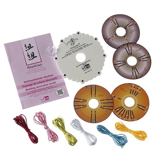 Mobidai Kumihimo Flechtscheibe, Bastelset, ø 163 mm x 10 mm, 9-teilig - Bild 1 von 1