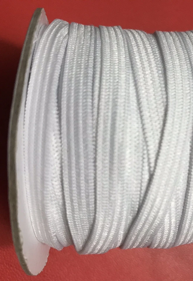 Máscara facial elástica de 1/4 pulgada de ancho 23 yardas con banda de poliéster, vestido de novia, hágalo usted mismo Foto 1 de 1