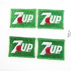 7-UP SODA - VINTAGE SMALL IRON-ON FABRIC UNIFORM PATCHES - 1.25' x 1' - LOT OF 4