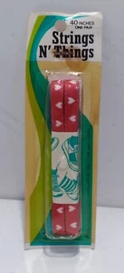 Vintage STRINGS N’ THINGS SHOELACES - HEARTS VALENTINE 1981 40” USA R.I. NOS #H1 - Bild 1 von 10