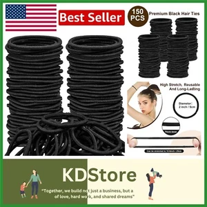 150 Thick Hair Ties Elastics Ponytail Holders Elastic Bands Bulk Lot Wholesale - Picture 1 of 9