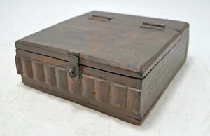 Antike Aufbewahrungsbox aus Holz Original Alt Handarbeit - Bild 1 von 9