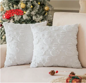 COSIBONO 18x18 Schneemann & Schneeflocke Kissenbezüge Weihnachten Kissenbezüge weiß - Bild 1 von 6