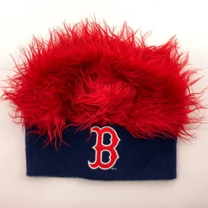 Boston Red Sox FlairHair Winter Hat Faux Red Hair - Picture 1 of 7