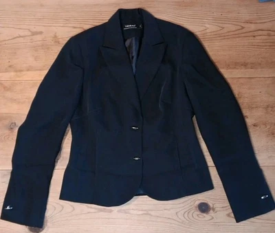 Blazer Traje Chaqueta Clásico Dos Botones Oficina Frontal Tribal Para Mujer 4 Rayas Negras Foto 1 de 4