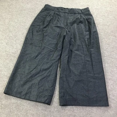 Pantalones J Crew para mujer 16 grises pierna ancha mezcla de lana plisados ropa de trabajo Foto 1 de 4