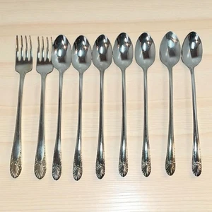 Radiance Crown Intl Versilbert 7er Set Eisteelöffel Grillgabeln Art Deco - Bild 1 von 9
