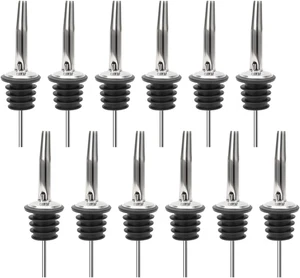 (12 Pack Stainless Steel Classic Bottle Pourers W/Tapered Spout - Bild 1 von 12