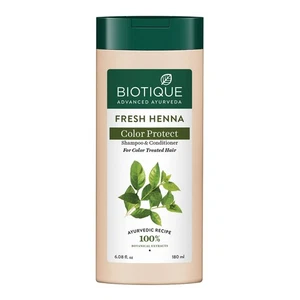 Biotique Henna Shampoo & Conditioner 180ml, Color Protection, Herbal Haircare - Picture 1 of 5