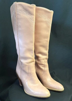 Botas de cuero rosa estilo occidental vintage BCB para niñas hechas en Brasil talla 6B Foto 1 de 4
